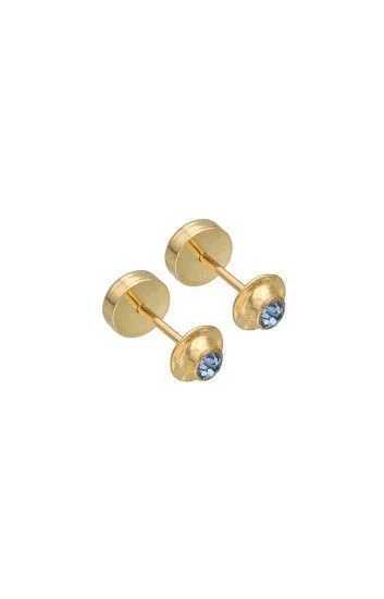 Abridor Oro 18 Kt. c/Tic Laminado Strass Mediano