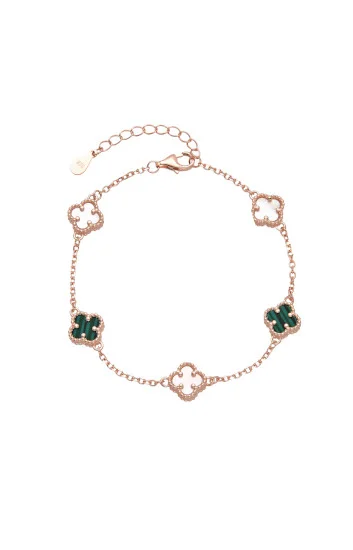 Pulseras con Flores VD 7mm Rosada