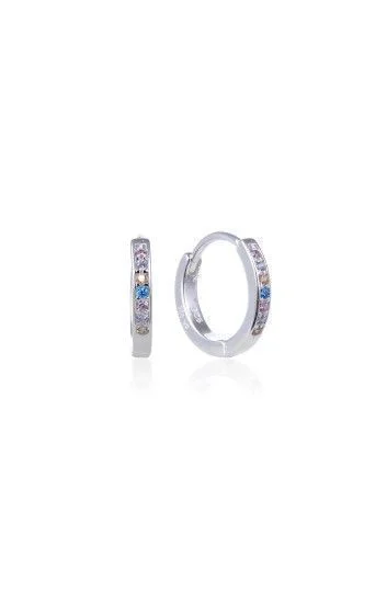 Aros Argollas Huggies 14mm Plateados
