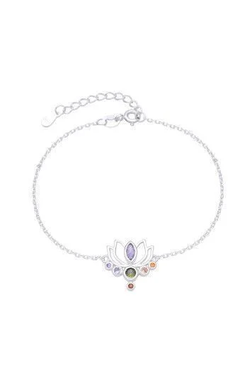 Pulsera de Cadena Forzet con Dije Flor de Loto