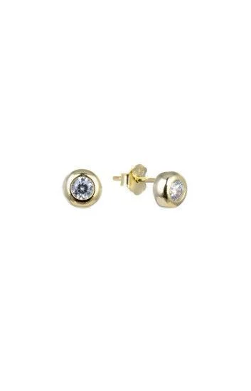 Aros Dorados de Cubic Engarzado 5mm
