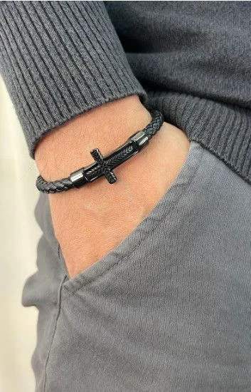 Pulsera Cuero y Acero PUA-2303