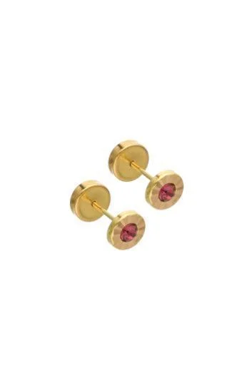 Abridor Oro 18 Kt. c/Tic Laminado Facetado Piedra Violeta