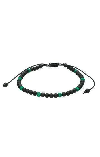 Pulsera Piedras Naturales Onix Opaco 4mm y Malaquita