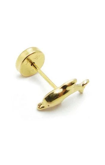 Abridor Oro 18 Kt. c/Tic Laminado Delfin con Cuerpo