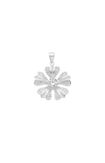 Dije Colgante de Flor con Cubic