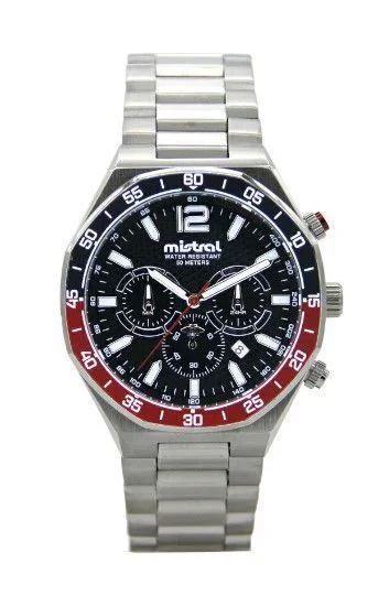 Reloj Mistral Cronografo Acero-Caucho-Cuero CHI-2237-01