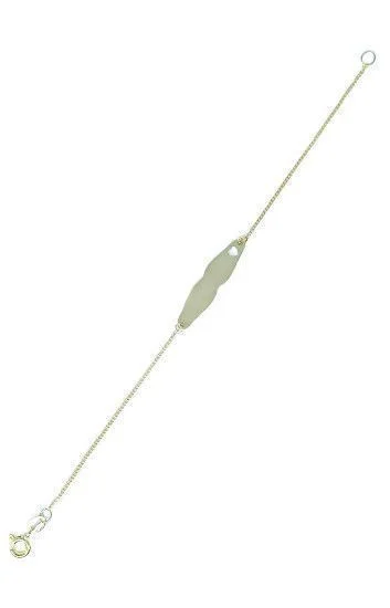 Pulsera Identidad Lisa Chapita 26x6mm c/ Corazon Calado