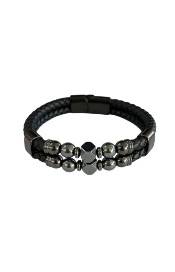 Pulsera Cuero y Acero PUA-2435