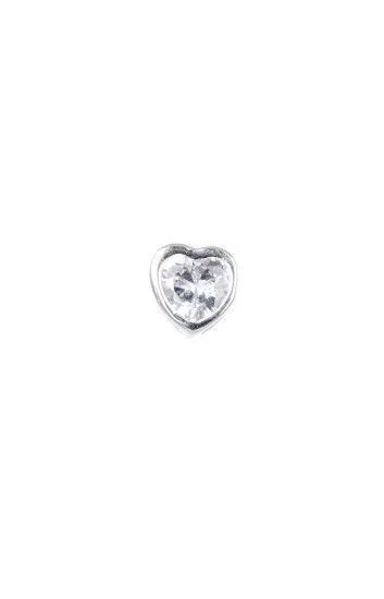 Dije Pasante de Circon con Diseño de Corazon 5mm