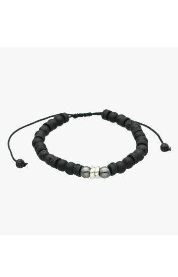 Pulsera Piedras Naturales Onix Opaco 6mm, Ematite Brilloso 6mm y Donas