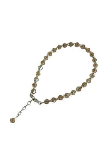 Pulsera de Cristal Checo y Bolitas con Dije Piedra