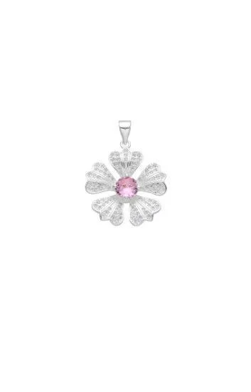 Dije Colgante de Flor con Cubic