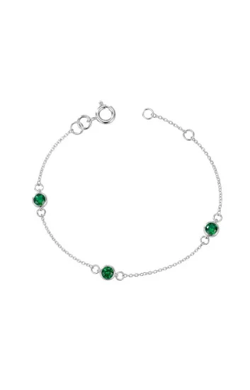 Pulsera de Cadena Forzatina con Dijes Puntos de Luz Verdes de 4.5mm