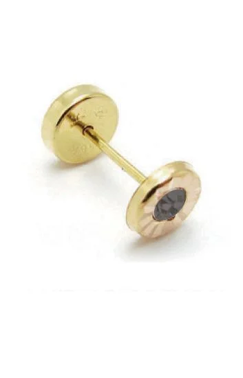 Abridor Oro 18 Kt. Facetado Piedra Negra