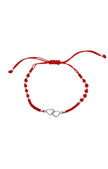 Pulsera Ajustable de Cordon Tejido con Cristales 3.3mm, Bolitas 2.5mm