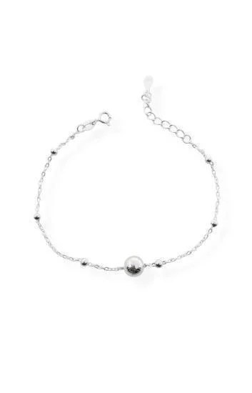 Pulsera de Cadena Rolo con Bolitas de 3mm y 7mm