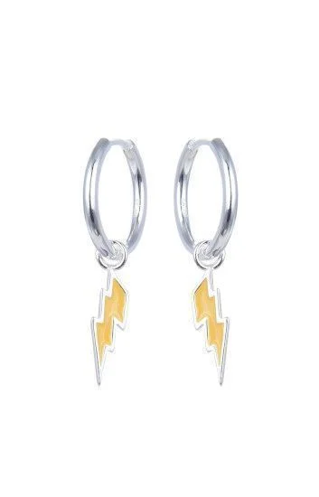 Aros Huggies con Dijes Colgantes de Rayos Esmaltados