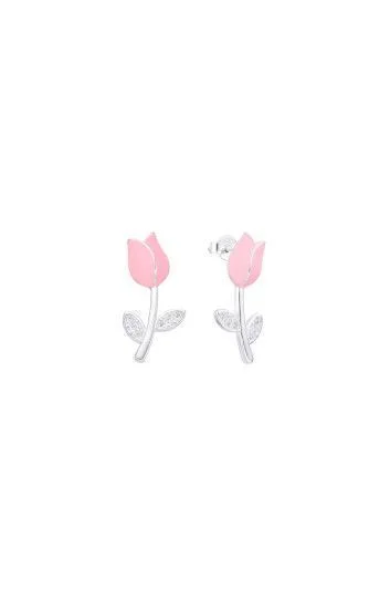 Aros de Tulipan Esmaltado con Circones