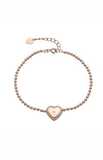 Pulsera de Bolitas con Corazon con Circones