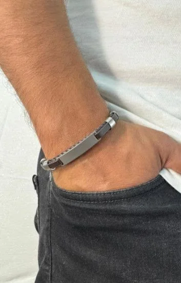 Pulsera Cuero y Acero PUA-2356