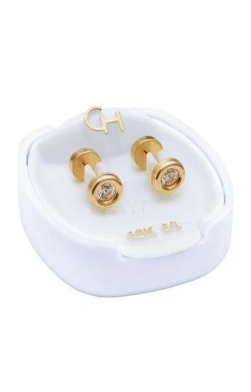Abridor Oro 18 Kt. c/Tic Laminado Dona con Cubic