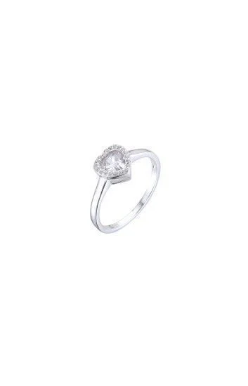 Anillo de Cubic en Forma de Corazon y Circones