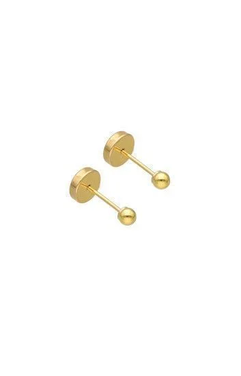 Abridor Oro 18 Kt. c/Tic Laminado Bolita N1 2,5mm