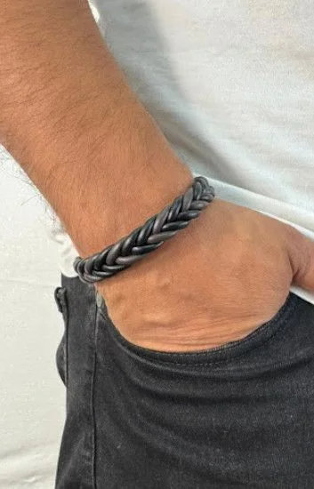 Pulsera Cuero y Acero PUA-2401