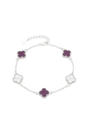 Pulsera de Cadena Forzet con Dijes de Flores VD 8mm