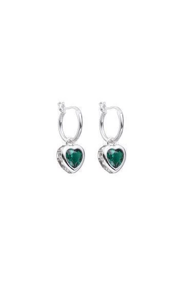 Aros de Argollas Lisas con Dije Colgante de corazón