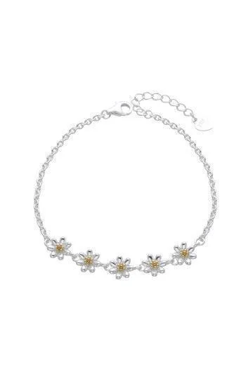 Pulsera de Cadena Rolo con Dijes de Margaritas