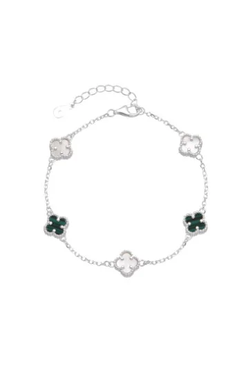 Pulseras con Flores VD 7mm Plateada