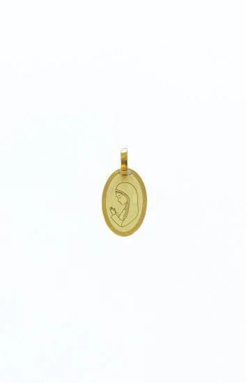 Medalla Ovalada Virgen ni a con grabado