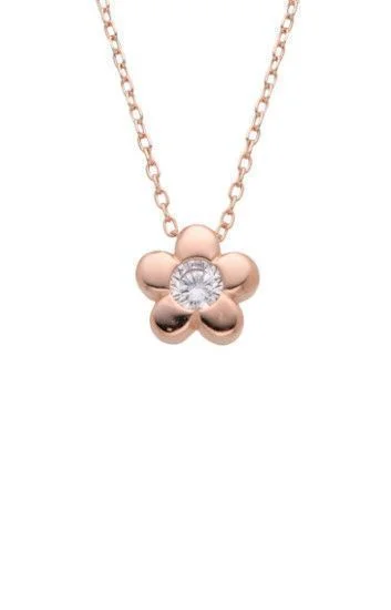 Gargantilla de Cadena Espejito con Dije de Flor