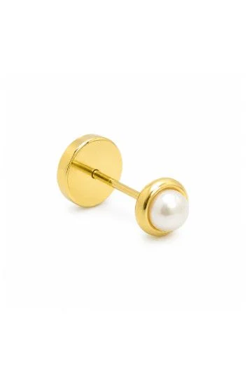 Abridor Oro 18 Kt. Facetado con Perla de Cultivo 2.50mm - 3.00mm