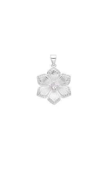 Dije Colgante de Flor con Cubic