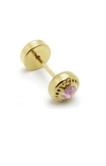 Abridor Oro 18 Kt. Piedra Engarzada Rosa
