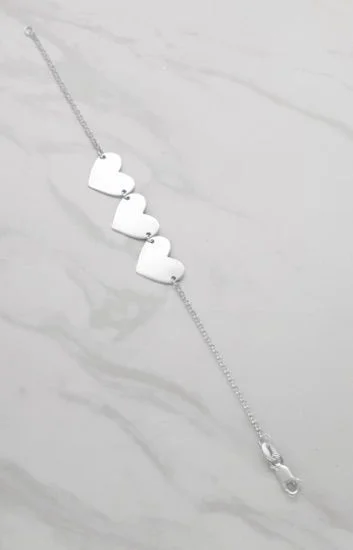 Pulsera 3 Corazones Eslabonados