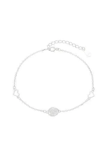 Pulsera de Cadena Forzet de Rosa y Corazon