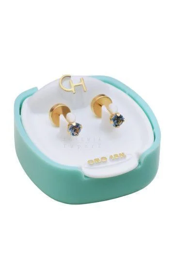 Abridor Oro 18 Kt. Grifa con Cubic 3mm