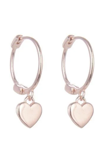 Aros Huggies con Dije Colgante de Corazon Liso