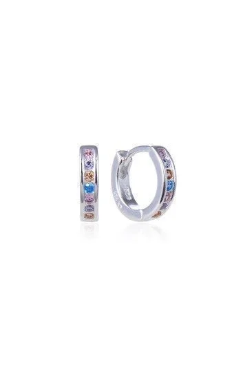 Aros Huggies con Circones 12mm Plateado
