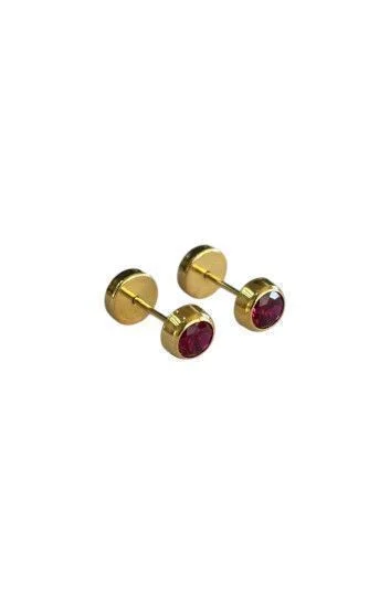 Abridor Oro 18 Kt. c/Tic Laminado Tubo con Cubic