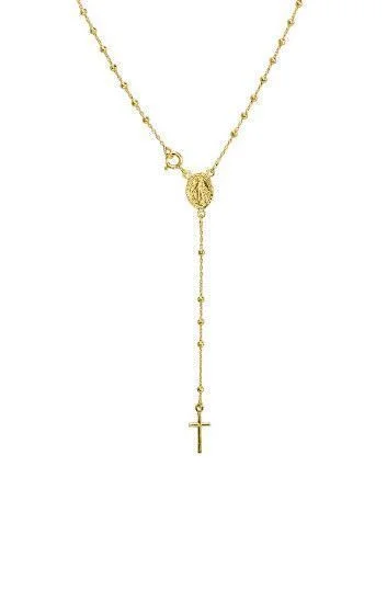 Rosario Dorado con la Medalla de la Milagrosa y Bolitas de 2.5mm