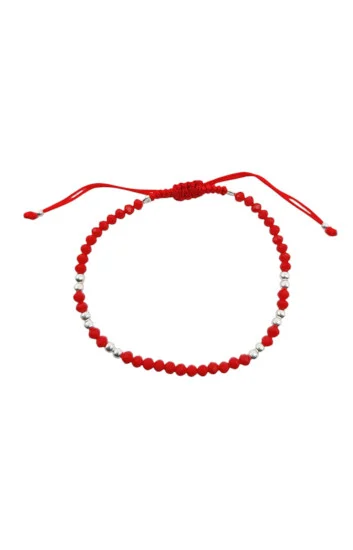 Pulsera Ajustable de Cordon con Cristales 3.5mm y Bolitas 3mm