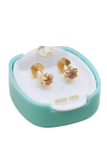 Abridor Oro 18 Kt. Estrella con Cubic