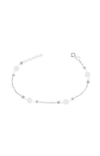 Pulsera de Cadena Forzet con Dijes de C rculos y Puntos de Luz