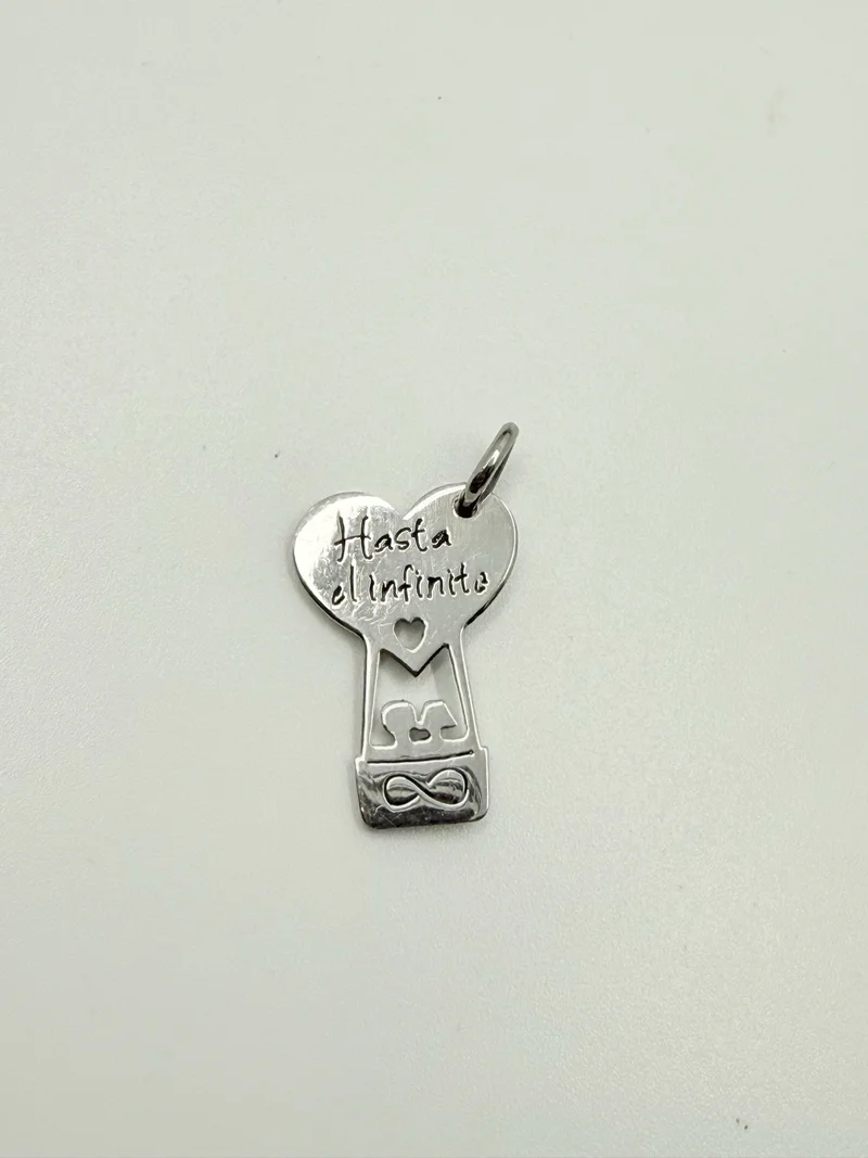 Dije de acero quirúrgico Corazón "Hasta el infinito"