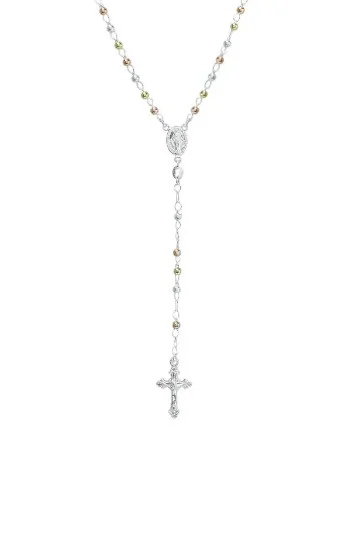 Rosario con la Medalla de la Milagrosa y Bolitas Combinadas de 3mm